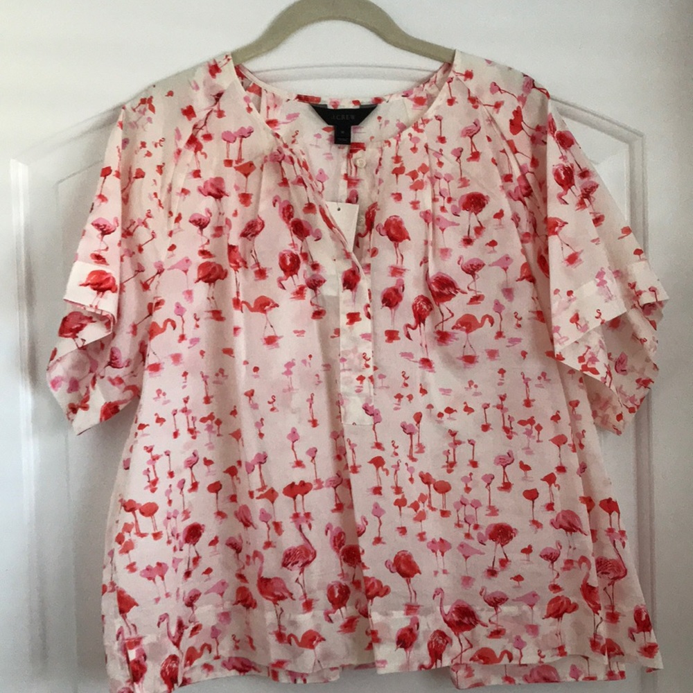 NEW w/tags J.Crew flamingo blouse
